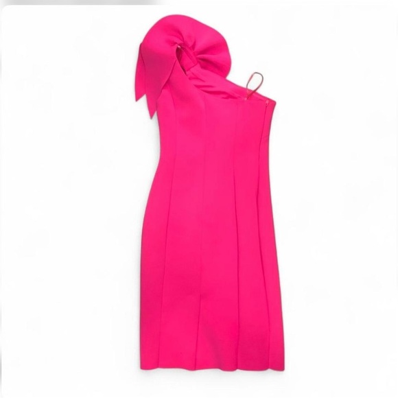 Eliza J Vibrant Pink One-Shoulder Dress - Picture 3 of 5
